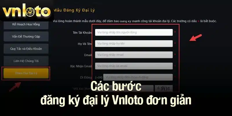 Các bước đăng ký đại lý Vnloto đơn giản